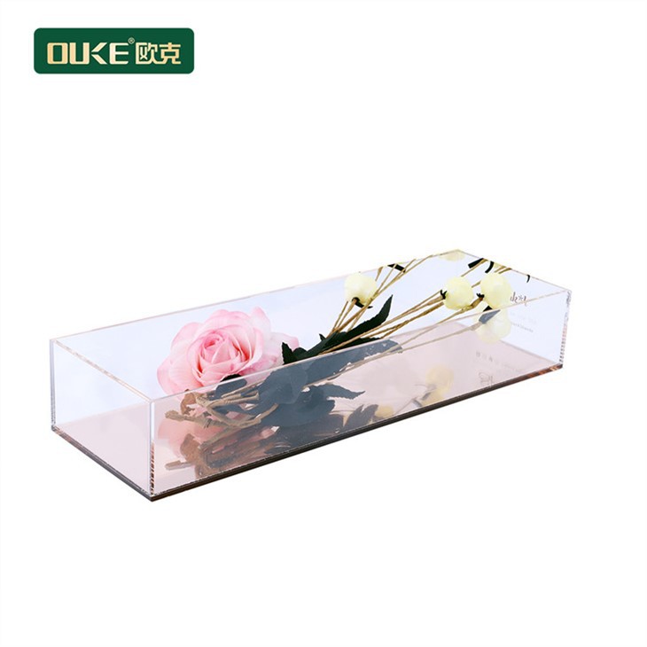 Clear Acrylic Tray With Rose Gold Mirror Bottom
