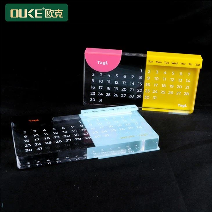 Wholesale Clear Acrylic Desk Calendar With Custom Logo